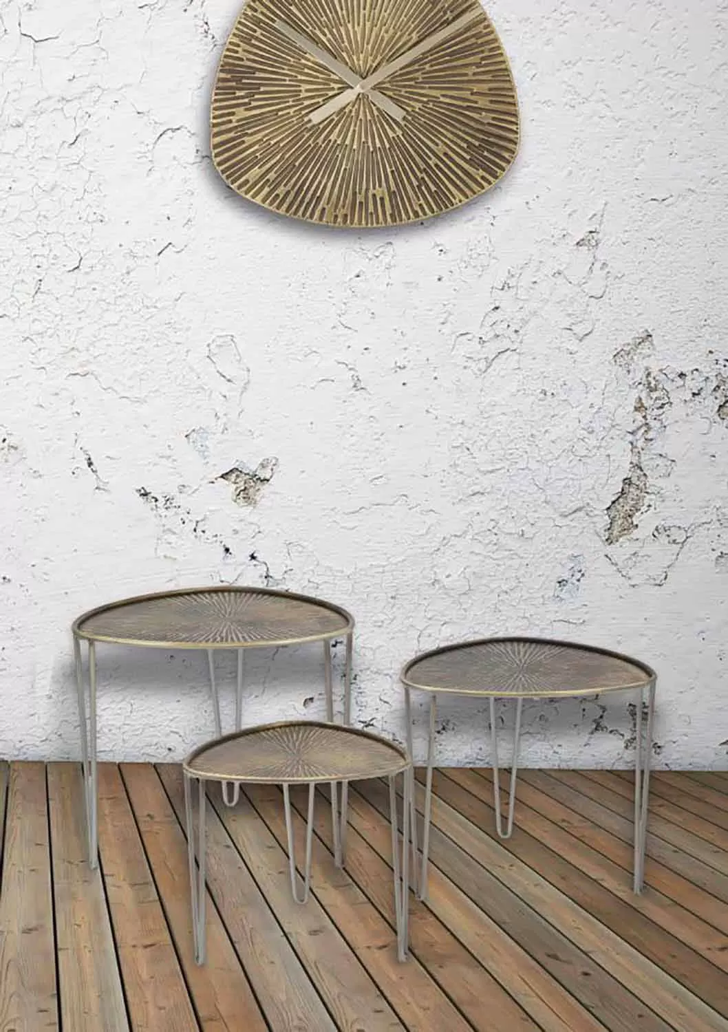 Set Of 3 Modern Design Iron Coffee Tables - Marla - Image 5