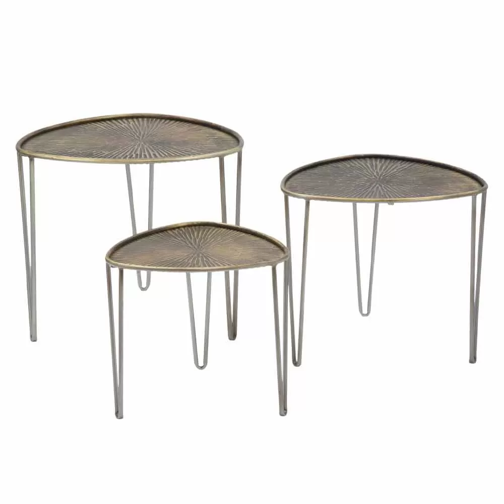 Set Of 3 Modern Design Iron Coffee Tables - Marla