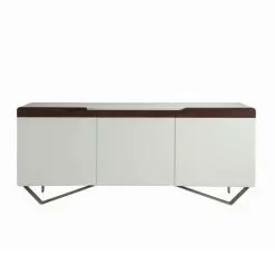 Sideboard With Structure In White Mdf 2 Iron Feet Made In Italy - Coral