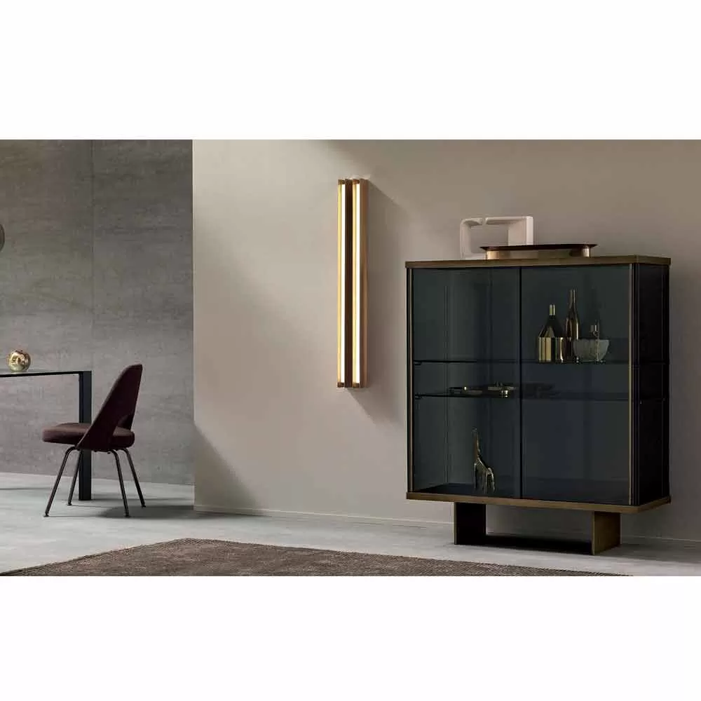 Living Room Sideboard In Smoked Glass And High Quality Marble Made In Italy - Leonarda - Image 3