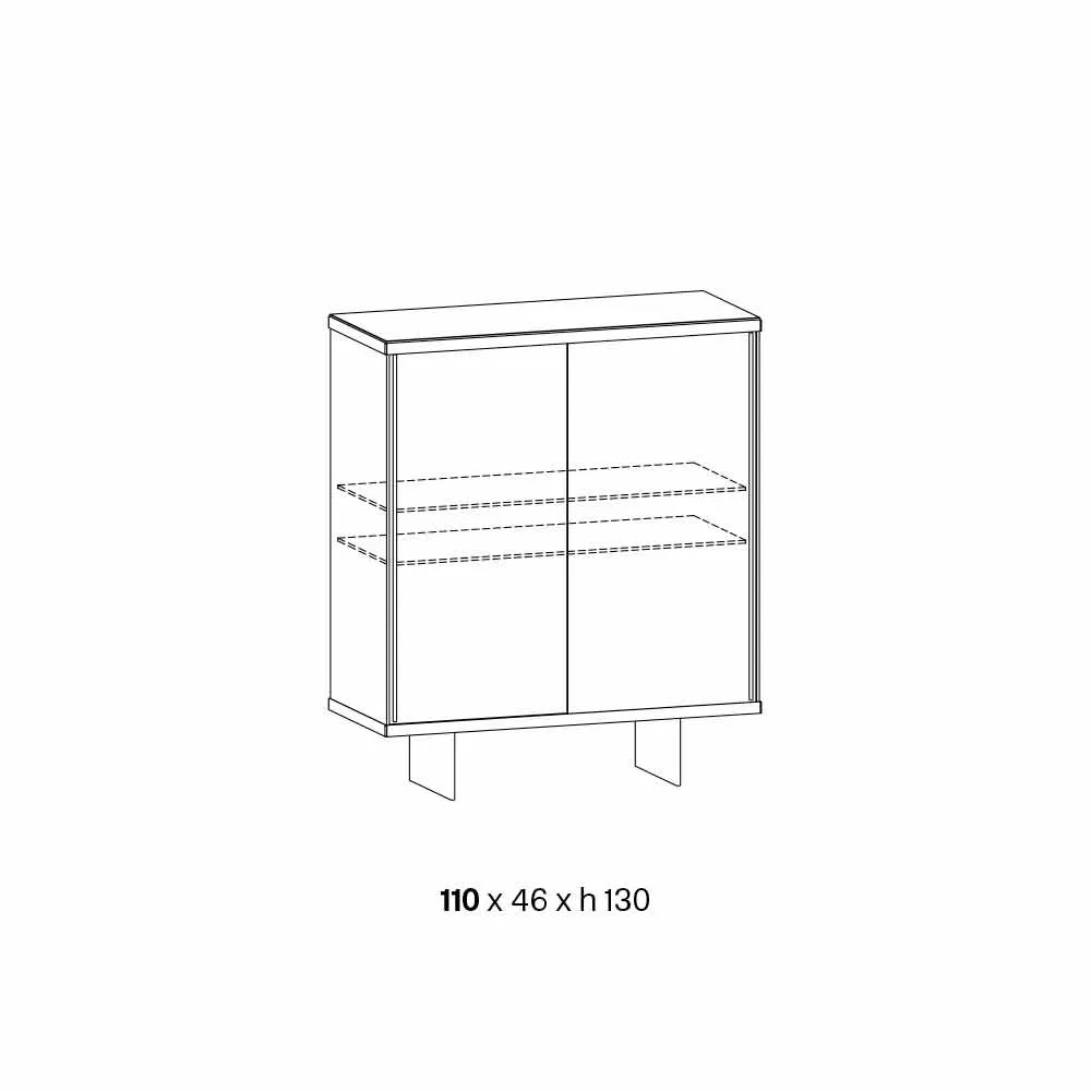 Living Room Sideboard In Smoked Glass And High Quality Marble Made In Italy - Leonarda - Image 5