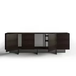 Wooden Sideboard With Glass Structure Made In Italy - Azuki