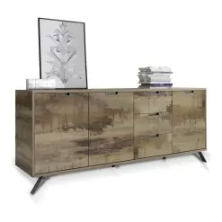 Living Room Sideboard In Laminated Wood With 3 Or 4 Doors Made In Italy - Carambola