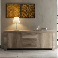 Living Room Sideboard In Light Walnut Laminated Wood Made In Italy - Clyde