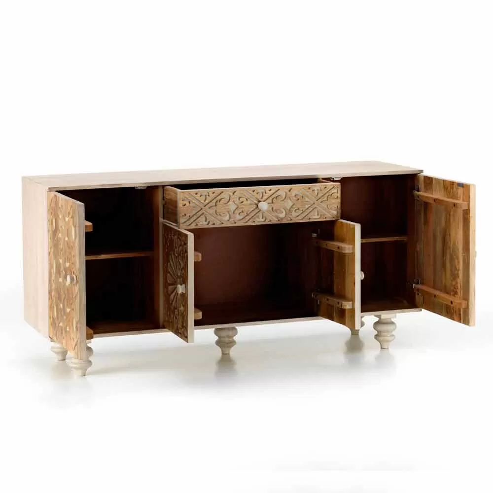 Ethnic Sideboard Of Design Made In Varnished Mango Wood Centola - Image 11