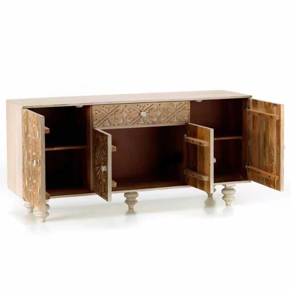 Ethnic Sideboard Of Design Made In Varnished Mango Wood Centola - Image 12