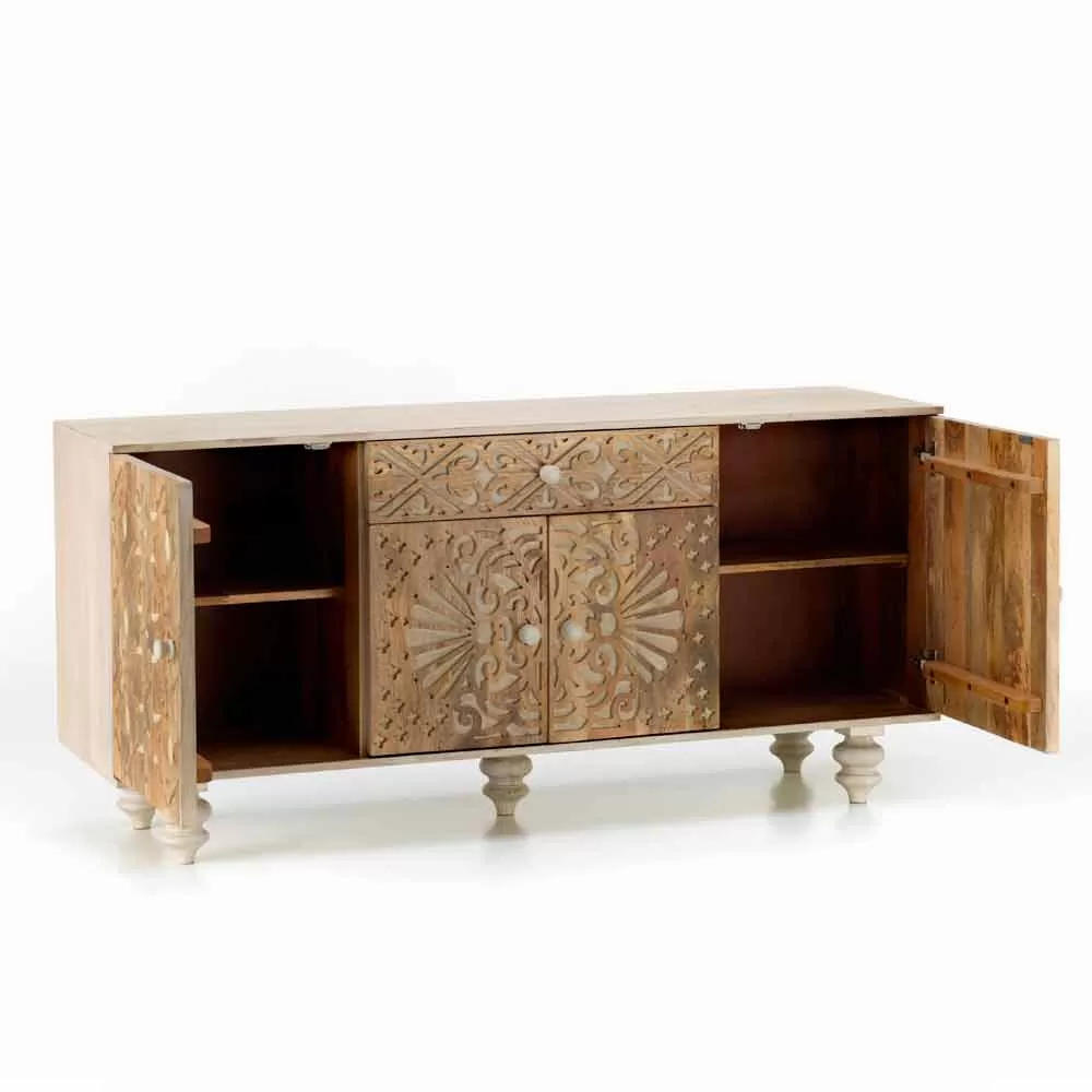 Ethnic Sideboard Of Design Made In Varnished Mango Wood Centola - Image 3