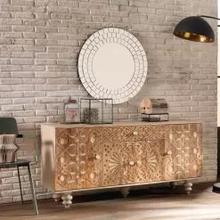 Ethnic Sideboard Of Design Made In Varnished Mango Wood Centola