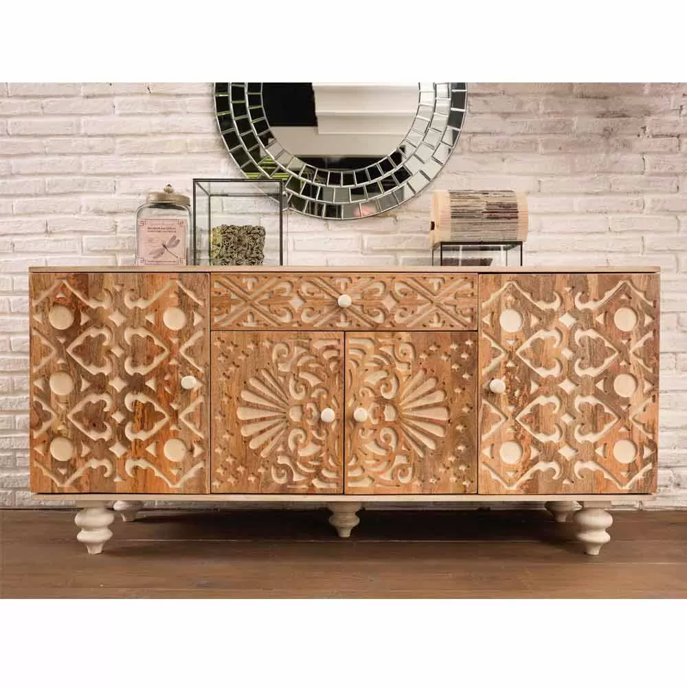 Ethnic Sideboard Of Design Made In Varnished Mango Wood Centola - Image 5