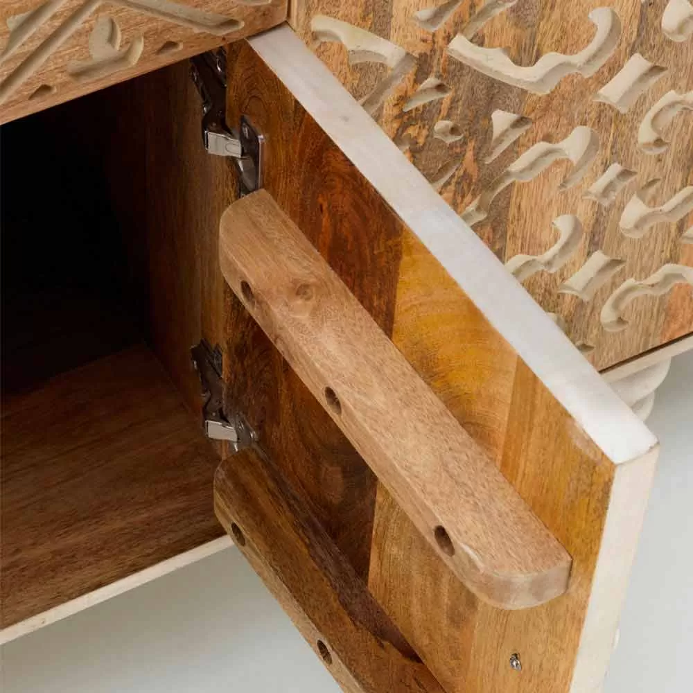 Ethnic Sideboard Of Design Made In Varnished Mango Wood Centola - Image 6