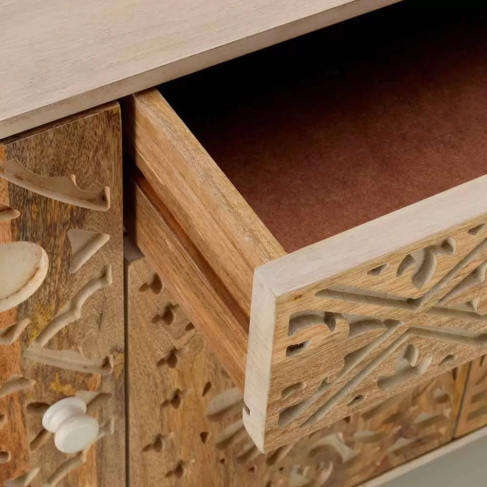 Ethnic Sideboard Of Design Made In Varnished Mango Wood Centola - Image 9