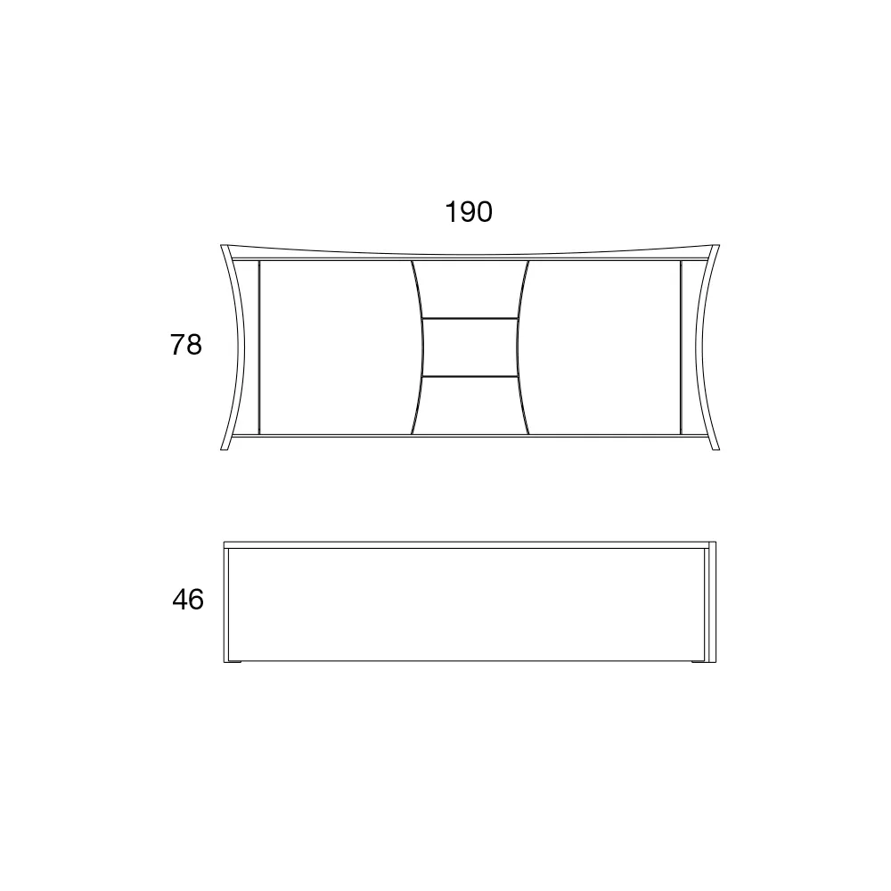 Sideboard In Lacquered Wood 2 Doors 3 Drawers Curvilinear Italian Design - Celio - Image 9