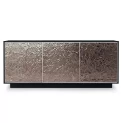 Sideboard In Matt Lacquered Wood With Glass Doors Made In Italy - Fiorenza