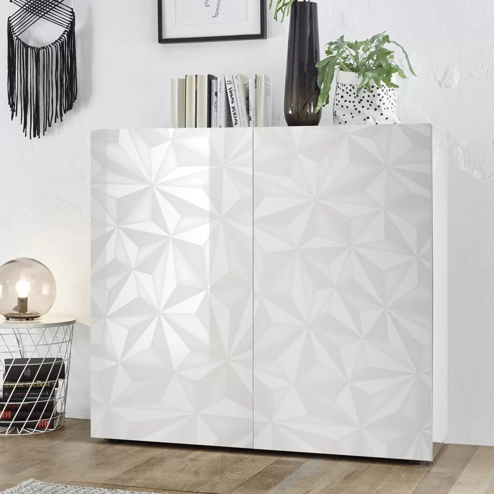 Sideboard In White Or Anthracite Screen-Printed Laminated Wood Made In Italy - Milena - Image 12