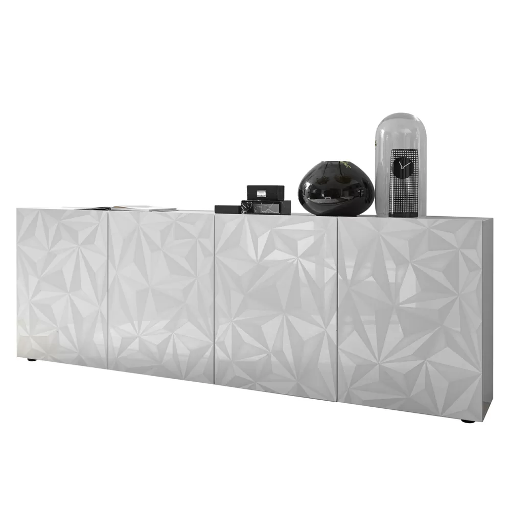 Sideboard In White Or Anthracite Screen-Printed Laminated Wood Made In Italy - Milena - Image 9