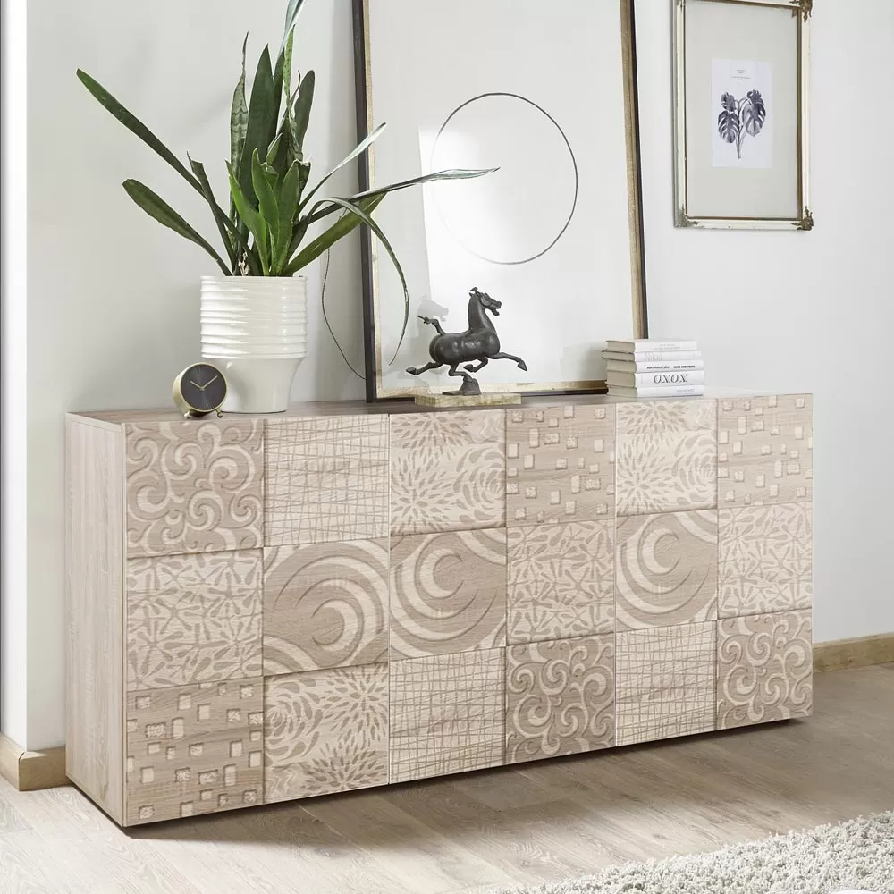 Sideboard In Screen Printed Laminated Wood With 3 Or 4 Doors Made In Italy - Brielle - Image 3