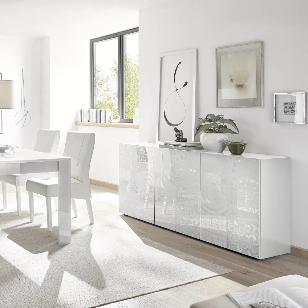 Sideboard In Screen Printed Laminated Wood With 3 Or 4 Doors Made In Italy - Brielle - Image 7