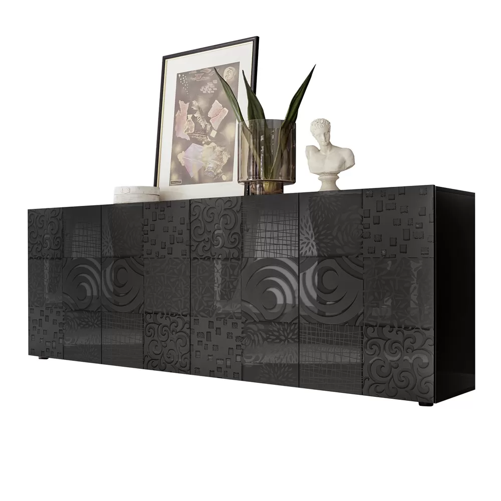 Sideboard In Screen Printed Laminated Wood With 3 Or 4 Doors Made In Italy - Brielle - Image 8