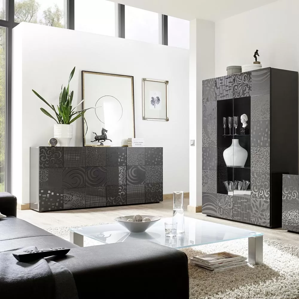 Sideboard In Screen Printed Laminated Wood With 3 Or 4 Doors Made In Italy - Brielle - Image 11