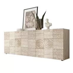 Sideboard In Screen Printed Laminated Wood With 3 Or 4 Doors Made In Italy - Brielle