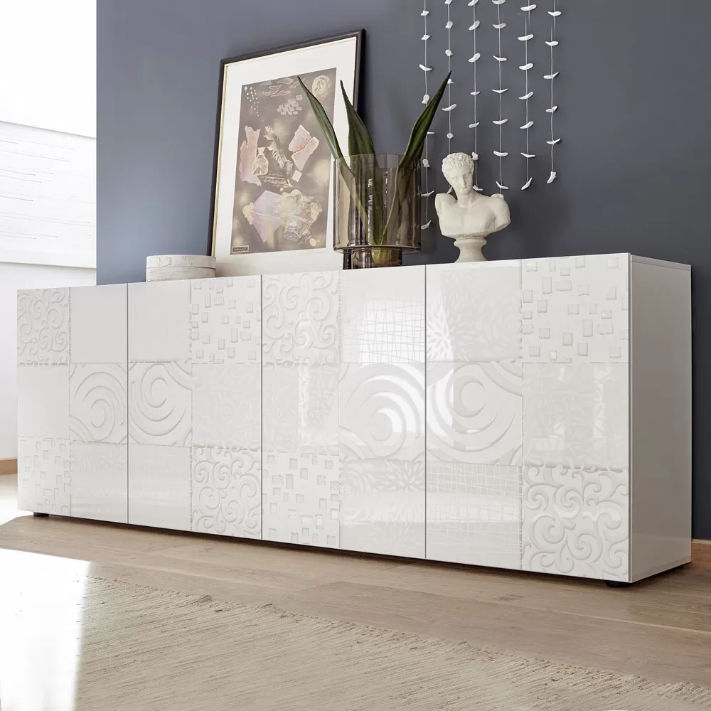Sideboard In Screen Printed Laminated Wood With 3 Or 4 Doors Made In Italy - Brielle - Image 4