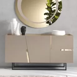 Madia In Melamine And Mdf With Laminate Inserts Made In Italy - Gordita