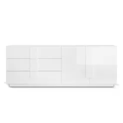 Living Room Sideboard In Laminated Wood With Doors And Drawers Made In Italy - Odessa