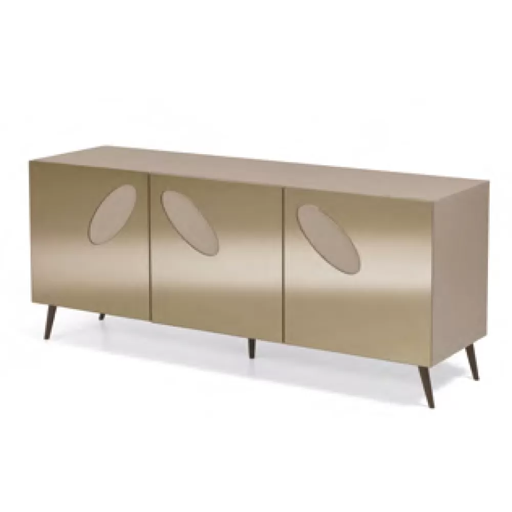 Living Room Sideboard In Melamine With Glass Inserts Made In Italy - Rominda - Image 6