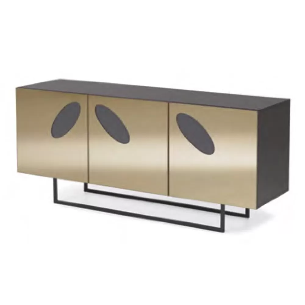 Living Room Sideboard In Melamine With Glass Inserts Made In Italy - Rominda - Image 9