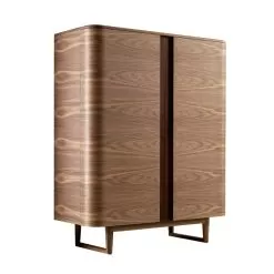 Design Cabinet In Solid Wood With 2 Doors Grilli York Made In Italy