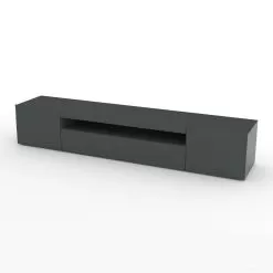 Low Wooden TV Stand Living Room 2 Doors And Open Compartment - Suzana