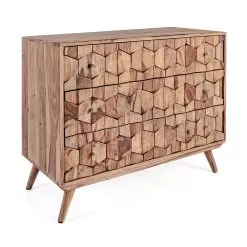 Design Sheesham Wood Chest Of Drawers With 3 Drawers Homemotion - Fregene