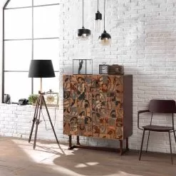 Storage Furniture Of Design With Two Doors In Mango Wood Cellara