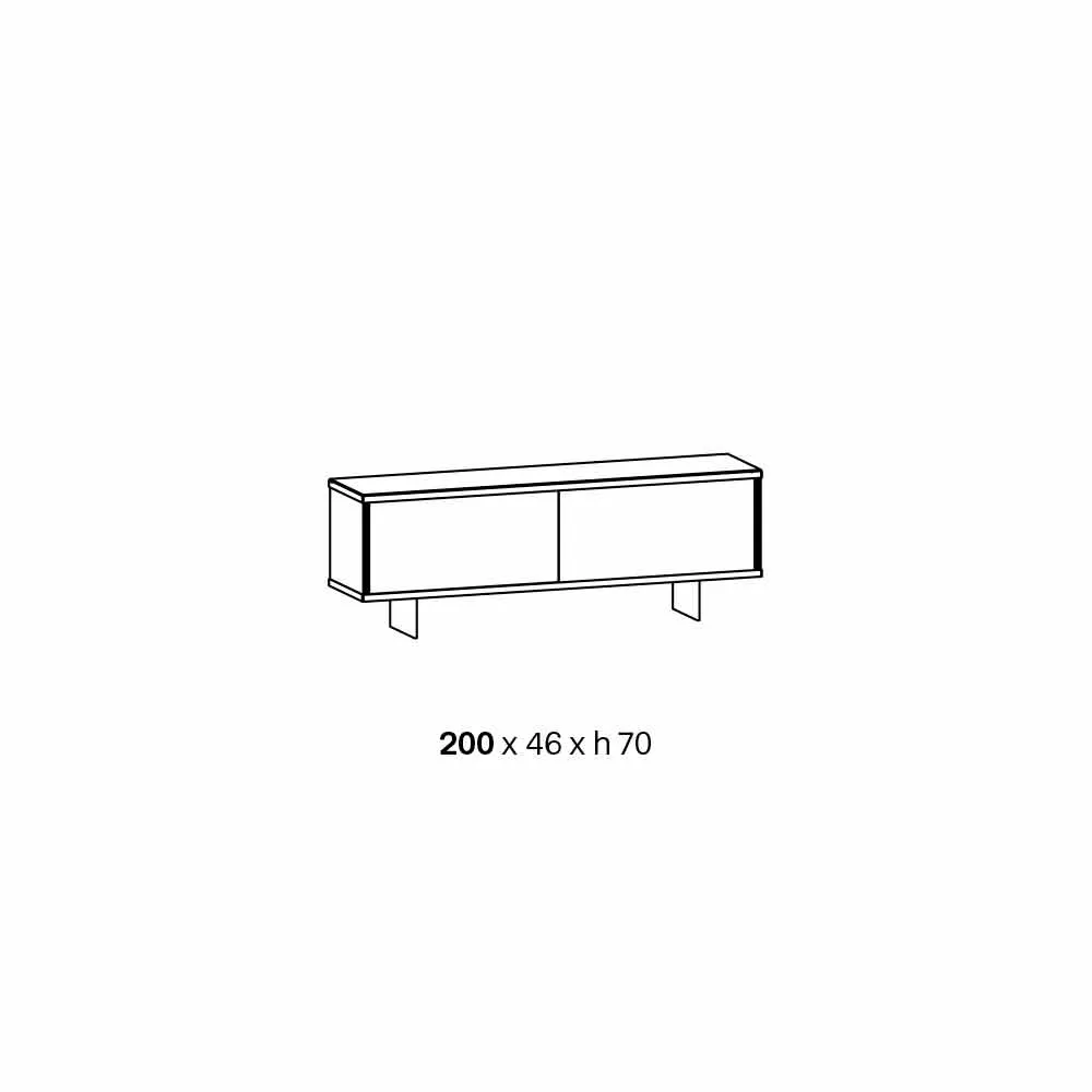 Living Room Sideboard In Smoked Glass And Green Or Red Marble With Led, Luxury-Leonarda - Image 5