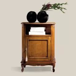 Classic Wooden Phone Holder With Door Made In Italy - Richard