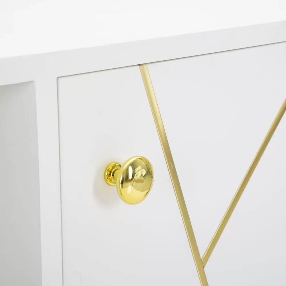 TV Cabinet With Structure In White Mdf With 2 Doors And Drawer - Nunzio - Image 4