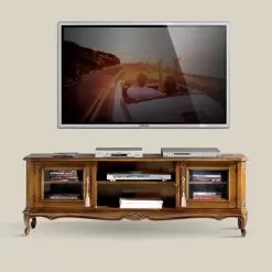 Living Room TV Cabinet In Bassano Walnut Wood Made In Italy - Richard