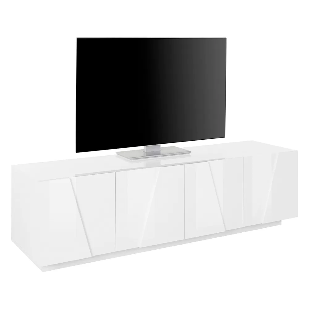 Living Room TV Stand With 4 Melamine Doors Made In Italy - Naditza - Image 4
