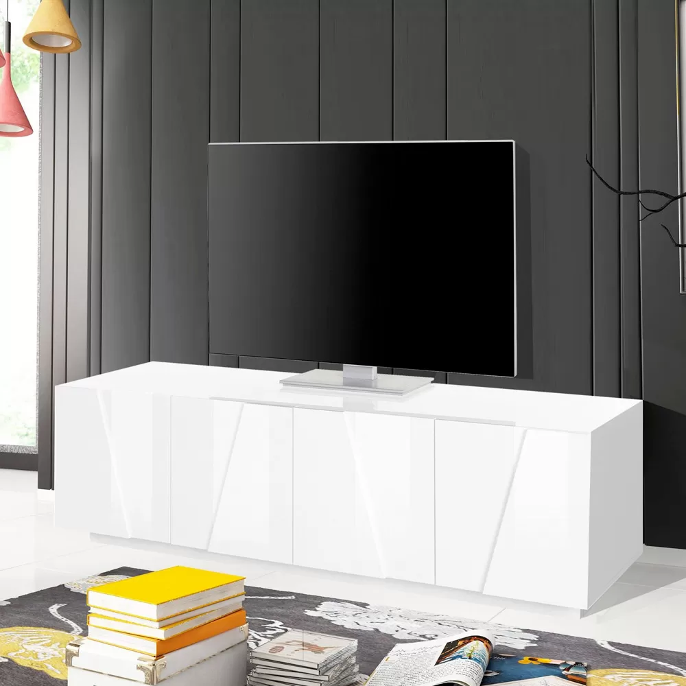 Living Room TV Stand With 4 Melamine Doors Made In Italy - Naditza - Image 5