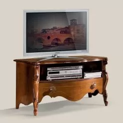 Bassano Walnut TV Cabinet With Drawer Made In Italy - Commodo
