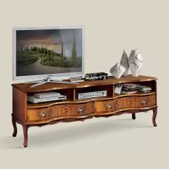 Classic Wood TV Stand With Compartments And Drawers Made In Italy - Prince