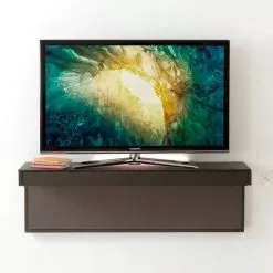 Suspended TV Stand With Satin Crystal Top Made In Italy - Americio