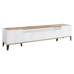 Tv Cabinet In Melamine With 2 Central Drawers Made In Italy - Florentino