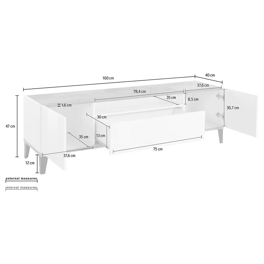 Mobile TV In Melamine 2 Rooms And 1 Drawer Made In Italy - Florentino - Image 9