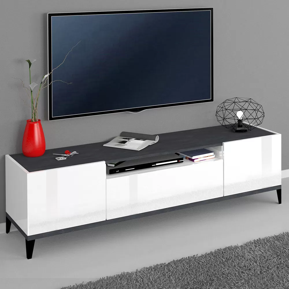 Mobile TV In Melamine 2 Rooms And 1 Drawer Made In Italy - Florentino