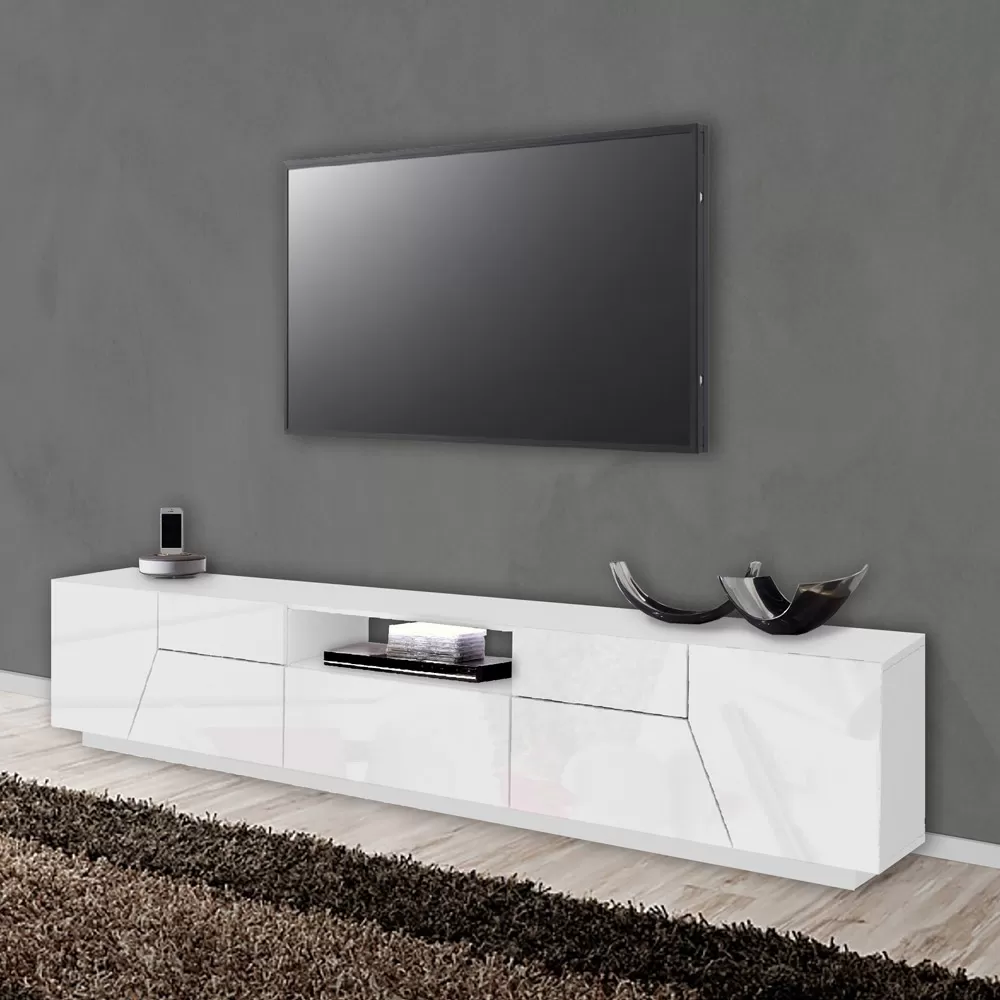 Melamine TV Cabinet With Drawer And External Compartment Made In Italy - Marciano - Image 4