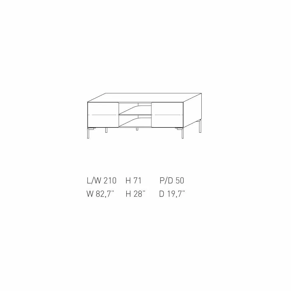 Long Sideboard Mirage In MDF Made In Italy By My Home, Modern Design - Image 7