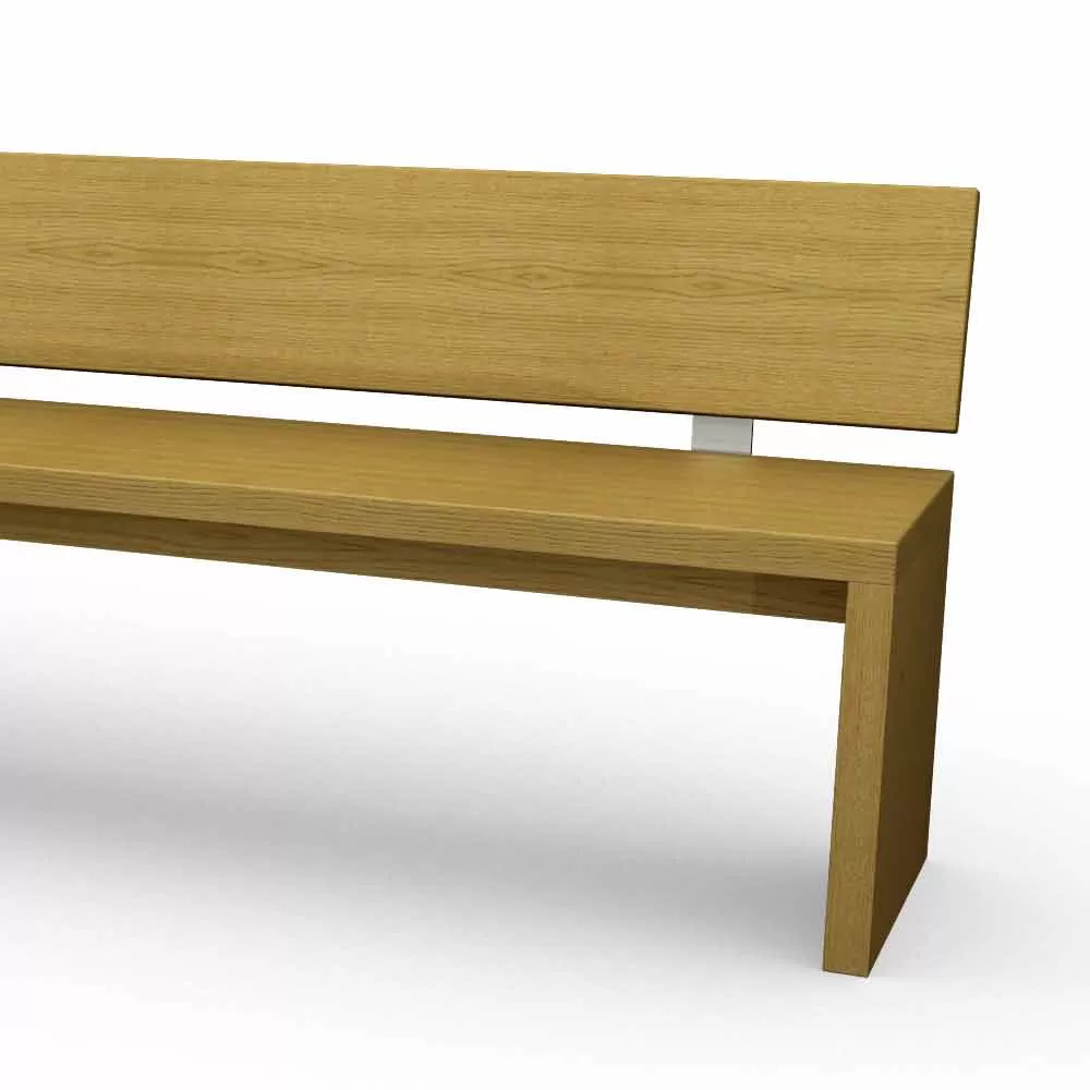 Modern Corner Bench In Oak Wood, Made In Italy, Misty - Image 3