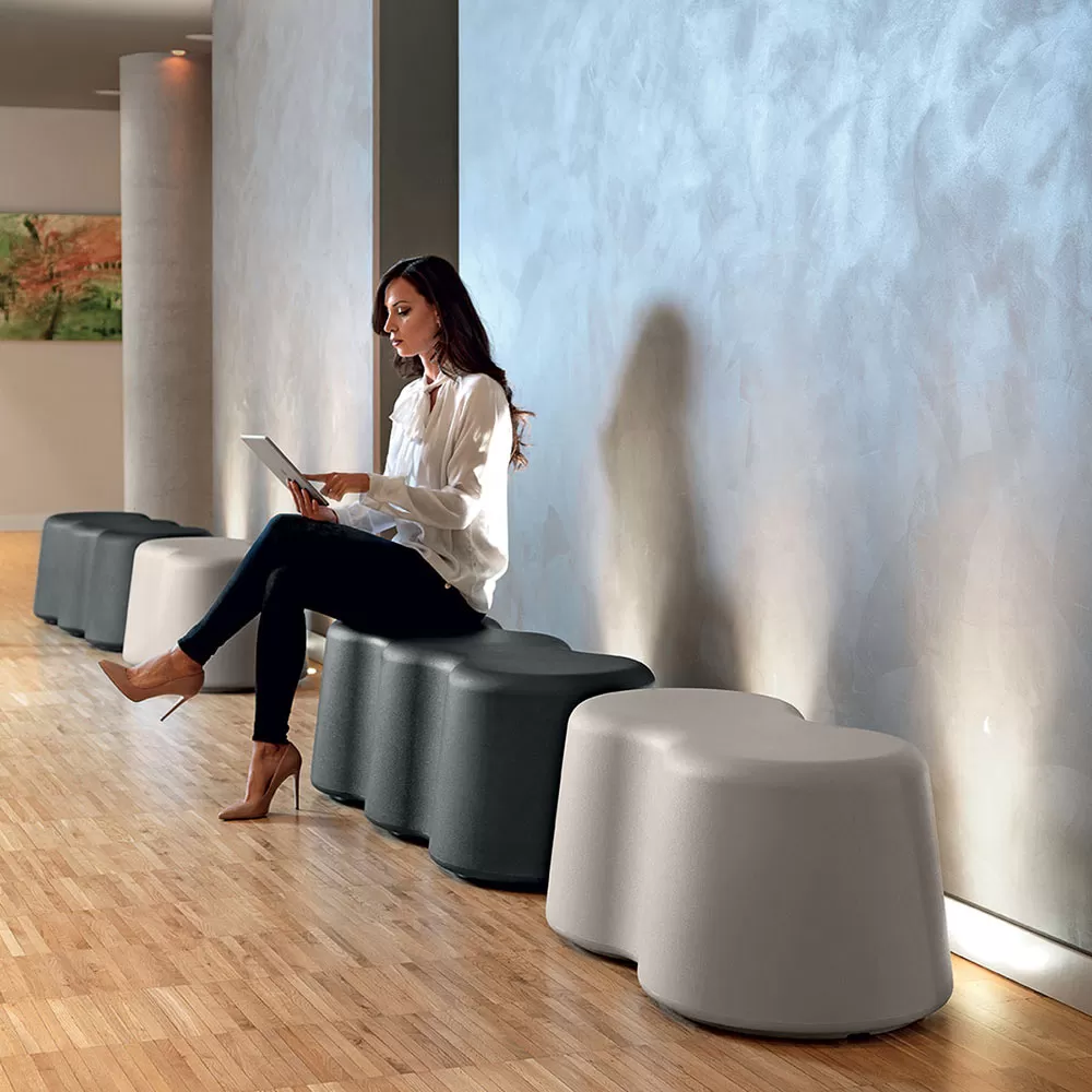 Wavy Indoor Bench In Colored Polyethylene Made In Italy - Marion - Image 8