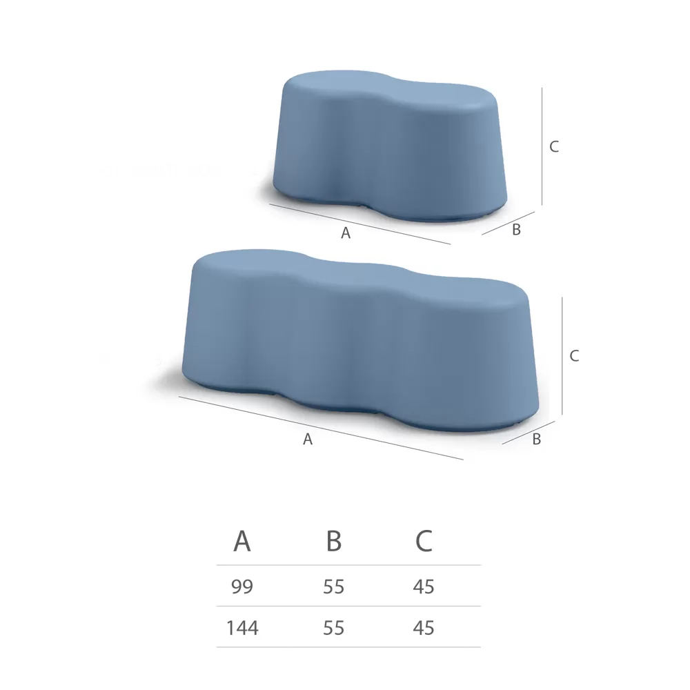 Wavy Indoor Bench In Colored Polyethylene Made In Italy - Marion - Image 10